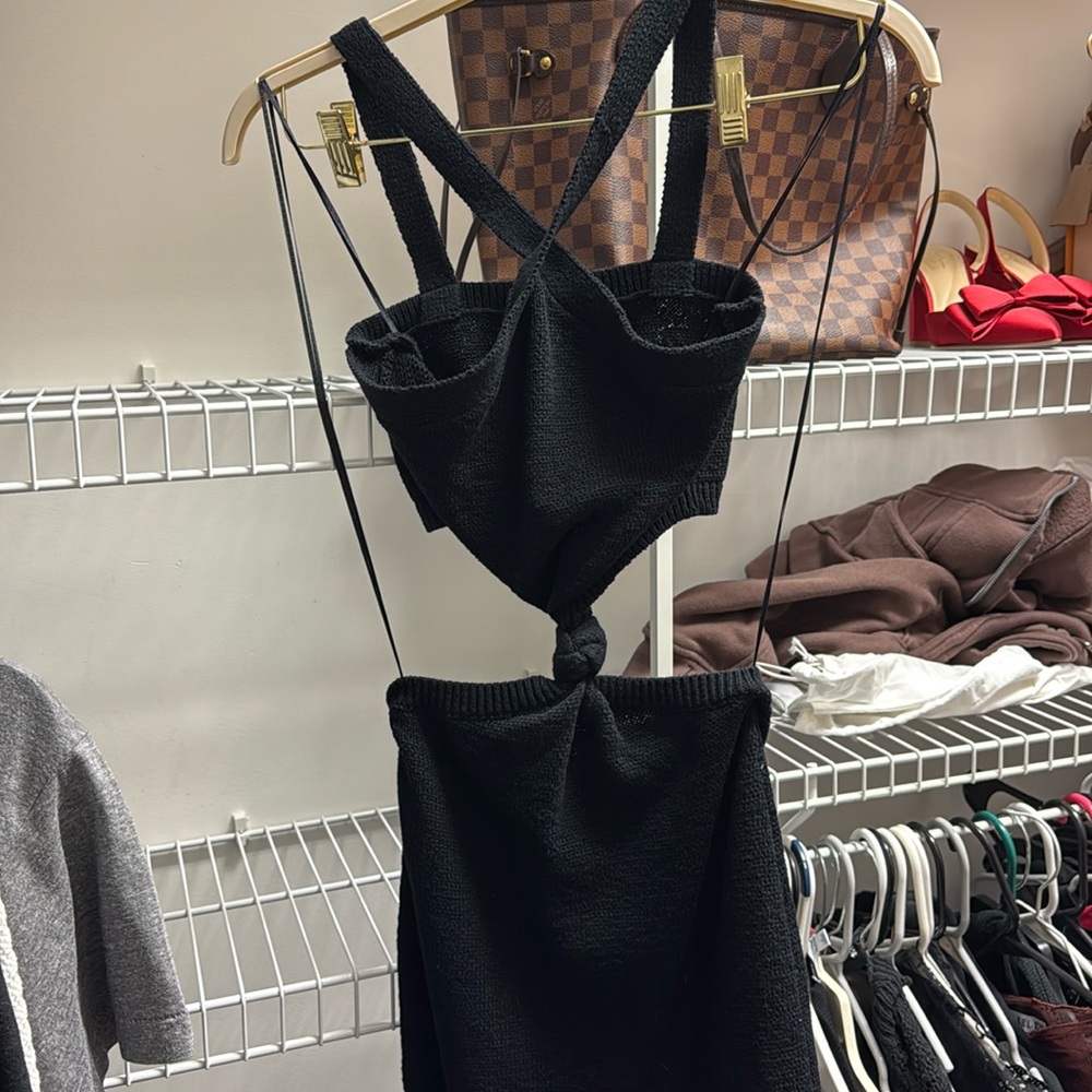 Express black halter neck cut out dress- brand new with tags